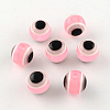 Round Evil Eye Resin Beads RESI-R159-10mm-M-2