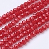 Faceted(32 Facets) Round Glass Beads Strands X-EGLA-J042-4mm-25-2
