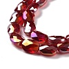 Faceted Electroplated Transparent Glass Beads Strands GLAA-G092-B02-4