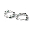 Green Cubic Zirconia Horse Eye Wrap Hoop Earrings EJEW-K083-34P-C-2