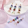 Rainbow Alloy Enamel Charms & Chakra Gemstone Chips Beaded Pendant Decoration HJEW-JM01206-5