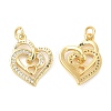 Brass Micro Pave Cubic Zirconia Pendants KK-P236-10G-1