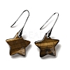 Natural Tiger Eye Star Dangle Earrings EJEW-I315-03P-12-1