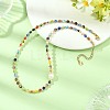 Handmade Millefiori Glass Round Beaded Necklaces for Women NJEW-JN06659-1