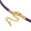 Leather Braided Cord Link Bracelets MAK-K022-01G-07-3