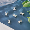 6Pcs 925 Sterling Silver Hollow Initial Beads STER-TA0001-53X-6