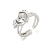 Brass Cup Peg Open Cuff Ring Settings KK-G518-10P-03-1