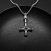 Vintage 304 Stainless Steel Viking Wolf Cross Hammer Pendant Necklaces for Men WG40DB5-01-2