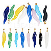 8Pcs 8 Style Handmade Lampwork with Brass Pendants KK-TA0002-22-2