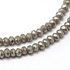Faceted Rondelle Full Rainbow Plated Electroplate Glass Beads Strands EGLA-M004-2mm-A13-2