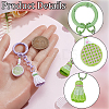 10Pcs 5 Colors Resin Badminton & Racket Pendant Decorations HJEW-SP0001-68-7