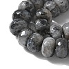 Faceted Natural Labradorite Rondelle Beads Strands G-K090-02-2