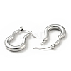 Non-Tarnish 304 Stainless Steel Twist Oval Hoop Earrings for Women EJEW-G293-07P-2