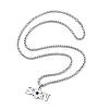 202 Stainless Steel Enamel Box Chain Sport Ball Pendant Necklaces for Men LS-NJEW-K380-01B-01-2