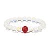 Synthetic Moonstone Round Beads Stretch Bracelet BJEW-JB07482-5