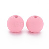 Rubberized Style Acrylic Beads MACR-T042-04B-01C-2