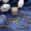 16Pcs 4 Styles Iron Rhinestone Safety Pins FIND-SC0022-25G-4