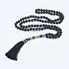 Nylon Tassel Pendant Necklace NJEW-E471-01C-1