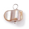 Natural Freshwater Shell Charms PALLOY-JF01352-05-2