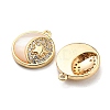 Natural White Shell & Clear Cubic Zirconia & Brass Charms BSHE-G034-34G-2