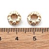 Brass Micro Pave Clear Cubic Zirconia Rondelle European Beads KK-R216-20KCG-3