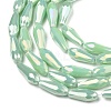 Electroplated Opaque Glass Beads Strands EGLA-L015-FR-B-01-4