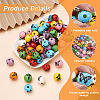 80Pcs 8 Colors Printed Natural Wood Beads WOOD-FW0001-09-4