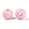 Spray Painted Round Natural Schima Wood Beads WOOD-A018-8mm-05-2