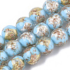 Handmade Gold Sand Lampwork Bead Strands X1-FOIL-T003-01C-1