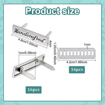 16 Sets Alloy Handcrafted Label DIY-PH0035-74P-1