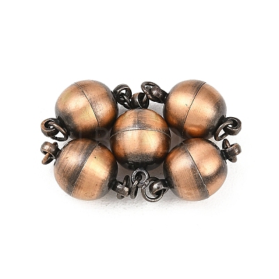 Brass Magnetic Clasps with Loops KK-E268-10mm-R-NR-1