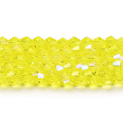 Transparent Electroplate Glass Beads Strands GLAA-F029-4mm-D21-1