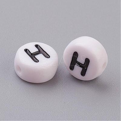 Acrylic Horizontal Hole Letter Beads X-PL37C9070-H-1