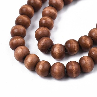 Painted Natural Wood Beads Strands WOOD-S053-54L-1