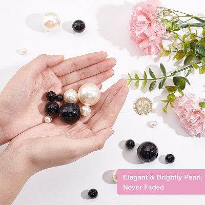 ABS Plastic & Plastic Imitation Pearl Beads KY-BC0001-34-1
