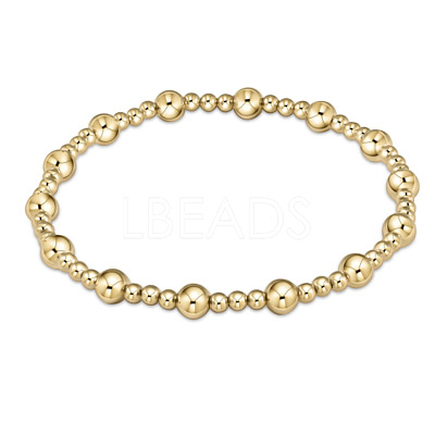 Bohemia Brass Round Beaded Stretch Bracelets TK0566-16-1