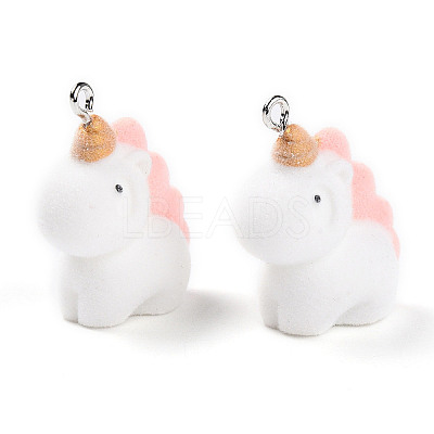 Flocky Anima Resin Pendants with Platinum Iron Loop FIND-S001-13A-1