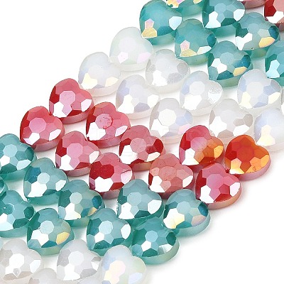 Electroplate Transparent Glass Beads Strands GL-CBADAFE-01H-1