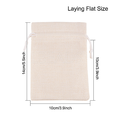 Burlap Packing Pouches Drawstring Bags ABAG-BC0001-05B-14x10-1