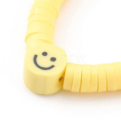 Handmade Polymer Clay Heishi Beaded Stretch Rings X-RJEW-JR00331-1