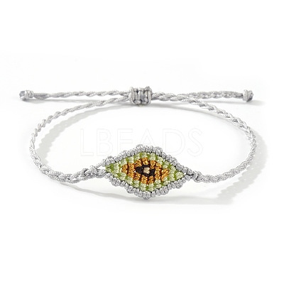 Adjustable Evil Eye Polyester Cord Braided Bracelets for Men Women BI7988-16-1