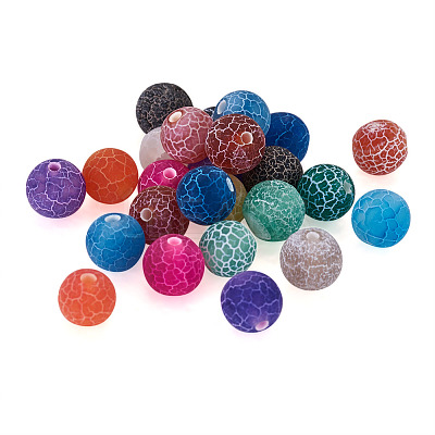 300Pcs 15 Colors Natural Crackle Agate Beads G-TA0001-26-1