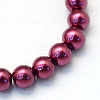 Baking Paint Pearlized Glass Pearl Round Bead Strands HY-Q003-4mm-72-1