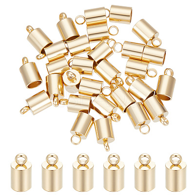 30Pcs 201 Stainless Steel Cord Ends STAS-UN0057-47-1