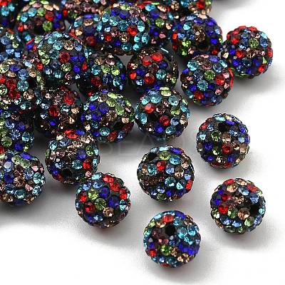 Polymer Clay Pave Rhinestone Beads RB-Q197-10mm-30-1