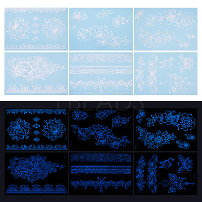 6 Sheets Luminous Paper Tattoo Stickers STIC-TAC0001-007B-1