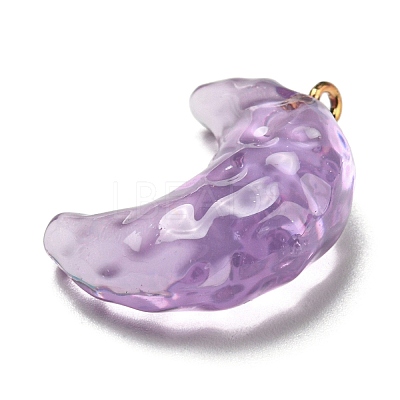 Transparent Resin Moon Pendants RESI-A026-01B-1