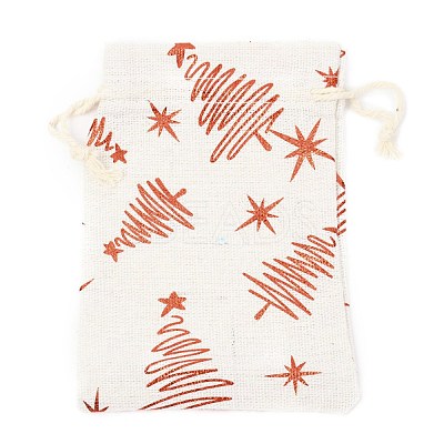 Christmas Theme Cotton Fabric Cloth Bag X-ABAG-H104-B19-1