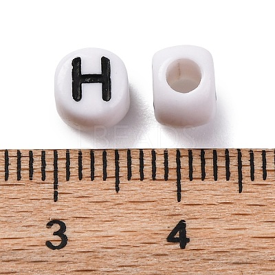 Opaque Acrylic Beads OACR-M020-01B-1