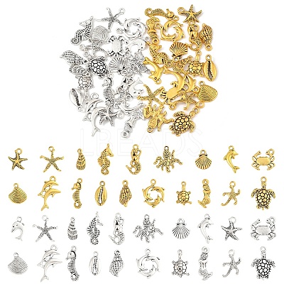2Bags 2 Colors Tibetan Style Alloy Pendants FIND-YW0007-75-1